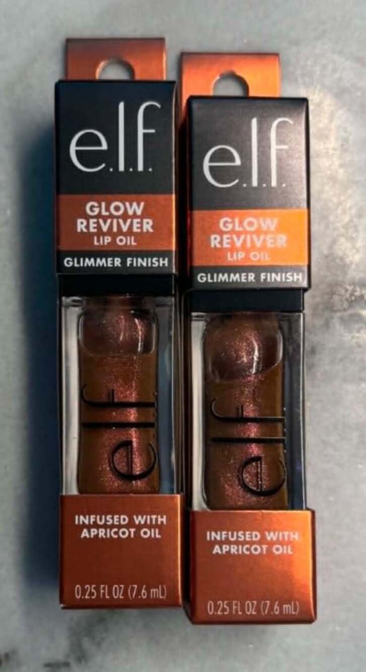 Elf Glow Reviver Lip Oil Glimmer Finish 83052 Chocoluxe Lot of 2
